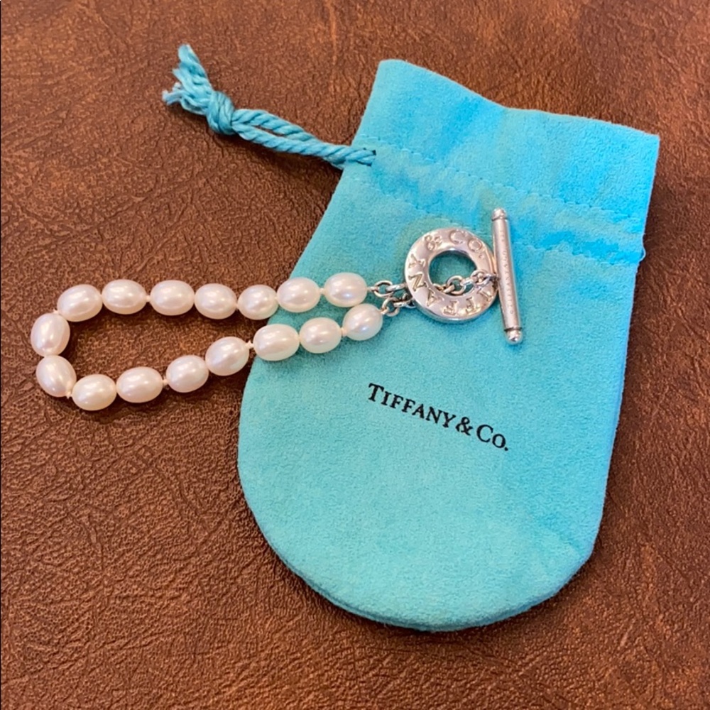 Tiffany & Co Pearl & Silver Toggle Clasp Bracelet